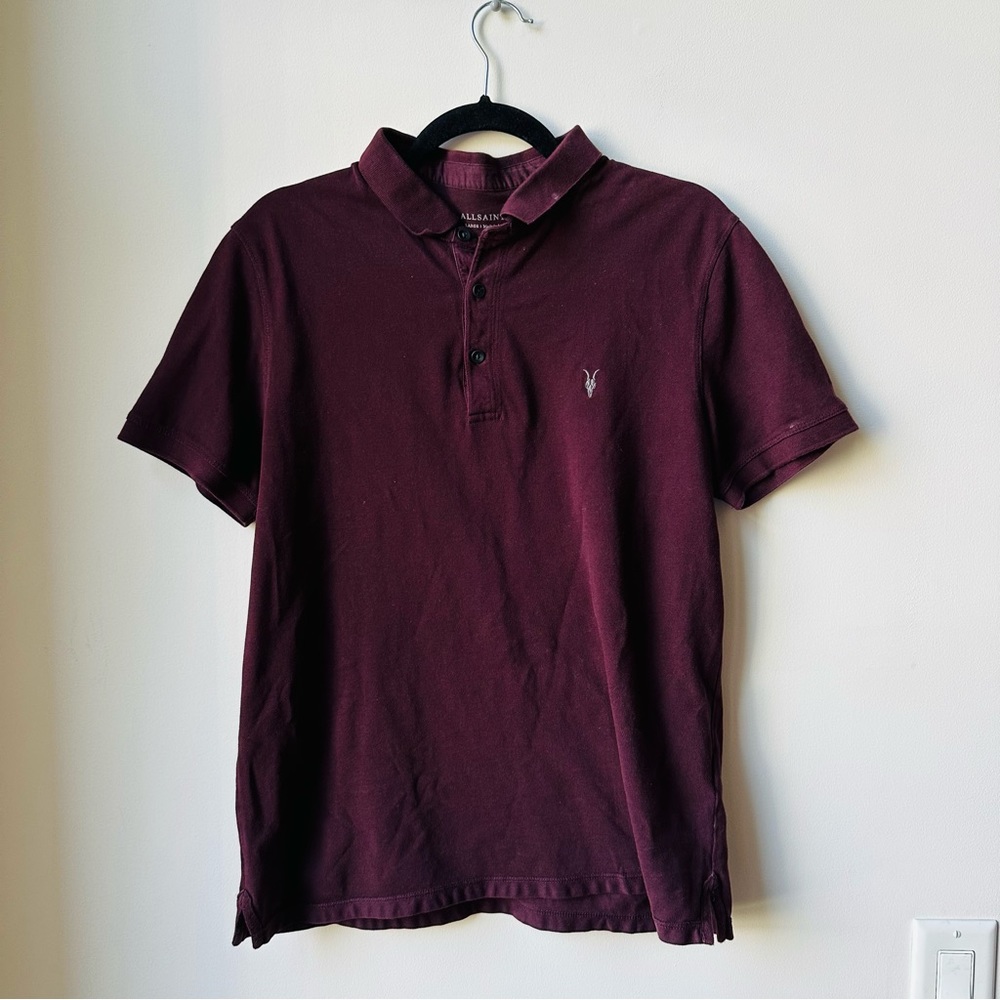 MEN'S ALL SAINTS POLO - Color Plum - Size Large